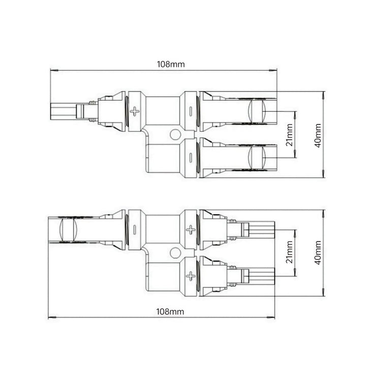 Y Stecker Männlich/Weiblich, Solar Photovoltaik Steckverbinder, T-Typ Solarstecker, Solarpanel Kabel