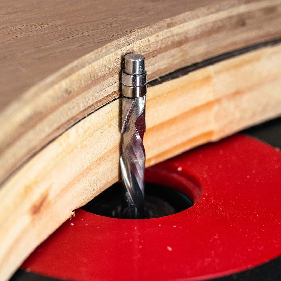 SpeTool Down Cut Spiralfräser-Bit, 6,35 mm Schaft, 3,8 cm Schnittlänge, extra lang, 7,6 cm OVL, Hart