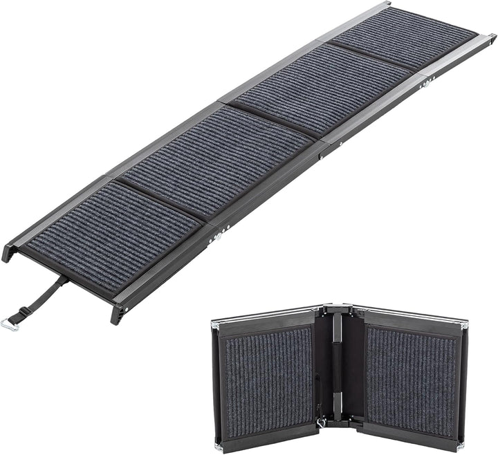 Hunderampe Auto Klappbar, Extra Lange 180cm Hunderampe mit Rutschfester Teppich für Grosse Hunde bis