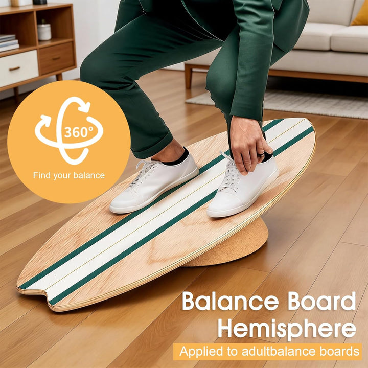 Balance Board Halbkugel – Kork Halbkugel für Gleichgewicht, Fitness, Yoga &amp; Pilates, Anti-Rutsch, Na