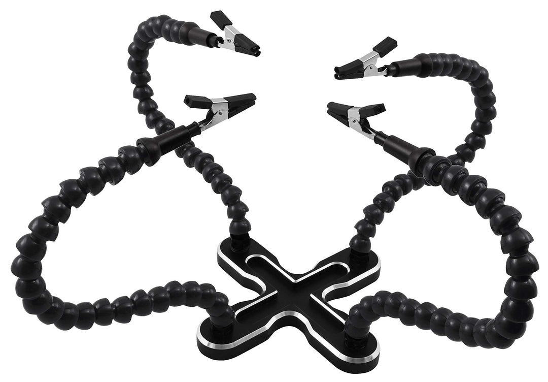 MC POWER - Helfende Hände, ideale Löthilfe/Halterung | HM-4 | 4 flexible Klemmen, Standfuss 4 Klemme