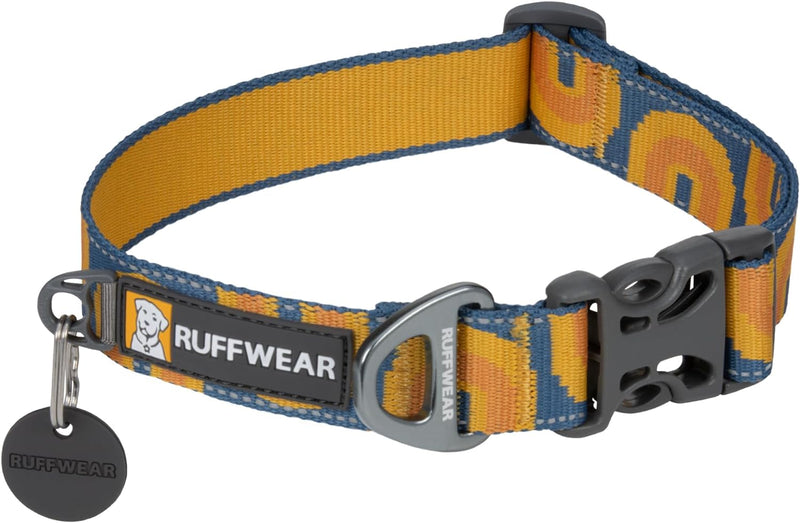 RUFFWEAR Crag Dog Collar, Small Dog Collar with Aluminium V-Ring, Adjustable Length Pet Dog Collar,