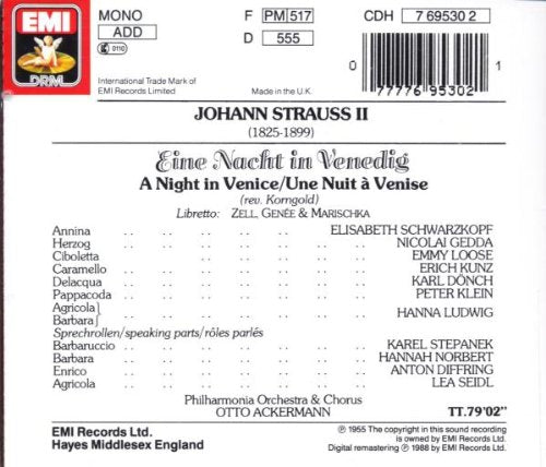 Strauss: Eine Nacht in Venedig (Gesamtaufnahme), Audio-CD