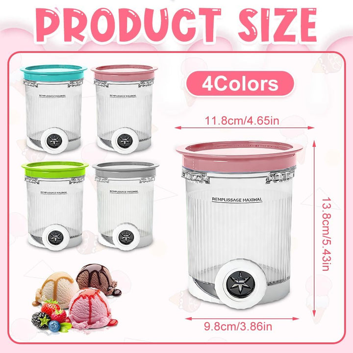 4 Stück für Ninja Swirl Behälter 500 ml, Kompatibel Ninja Creami Swirl Behälter, Ninja Eismaschine Z