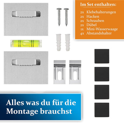 Garrandt - Alu Dibond und Acrylbilder Aufhängung - Bilderhaken selbstklebend - Alu Dibond Aufhängung
