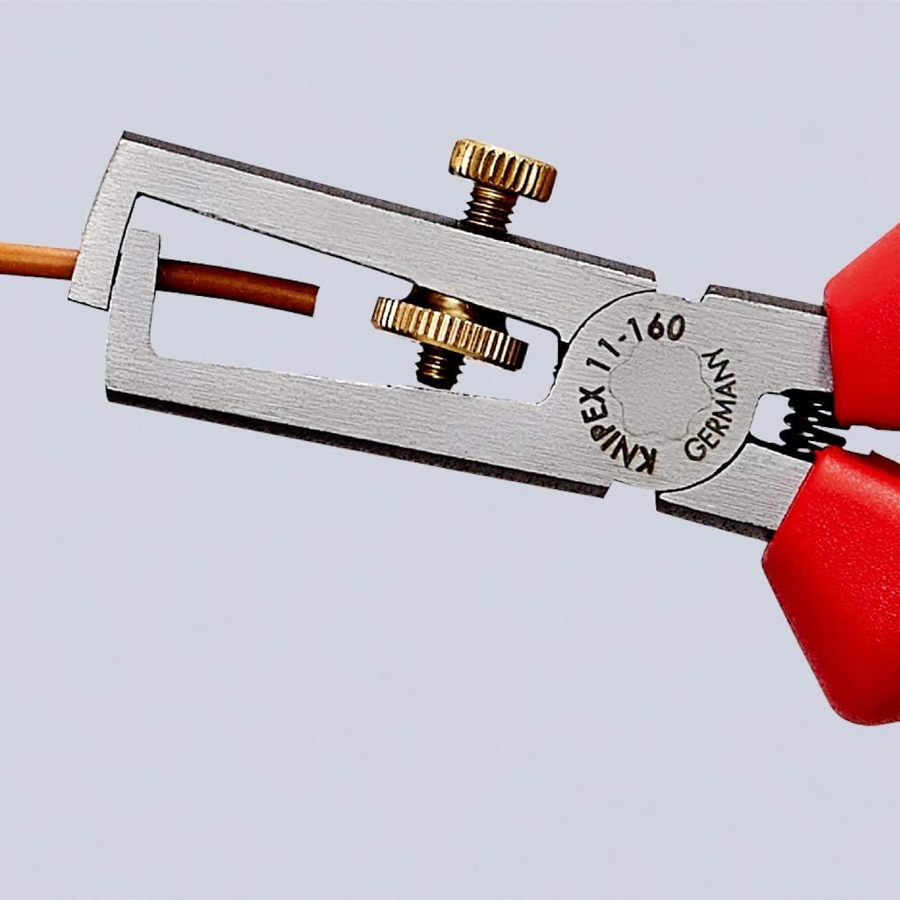 Knipex Abisolierzange mit Öffnungsfeder, universal schwarz atramentiert, mit Mehrkomponenten-Hüllen