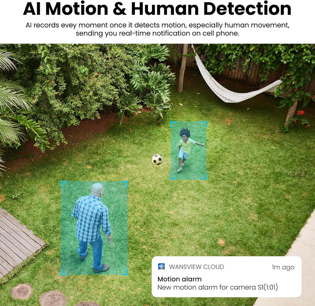 2K Überwachungskamera Aussen Solar - Kamera Überwachung Aussen Akku Kabellos mit Solarpanel, 2,4 GHz