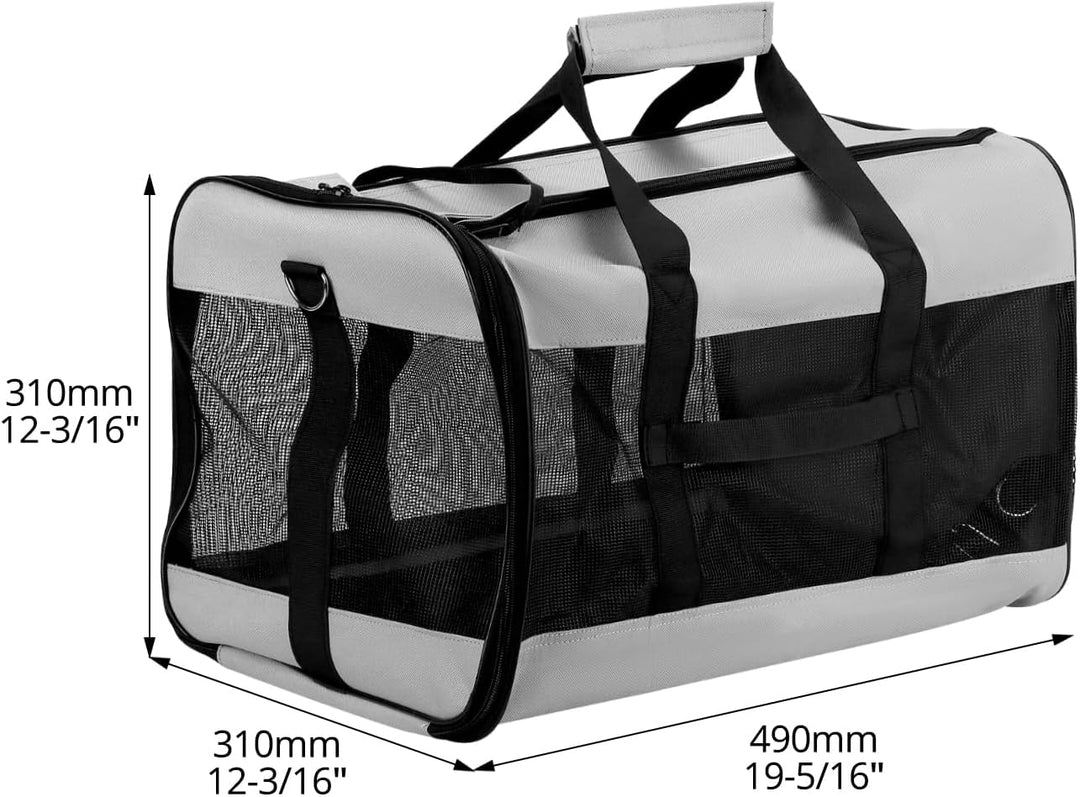 QWORK® Transporttasche mit Optimalem Luftstrom für Katze und Hund bis 10kg - 48x30x30 cm - Haustier-