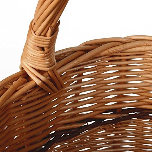 WEIDENPROFI Weidenkorb, Einkaufskorb aus Weide 2-farbig, oval (LxBxH) ca. 44 x 28 x 24 cm, inkl. Tra