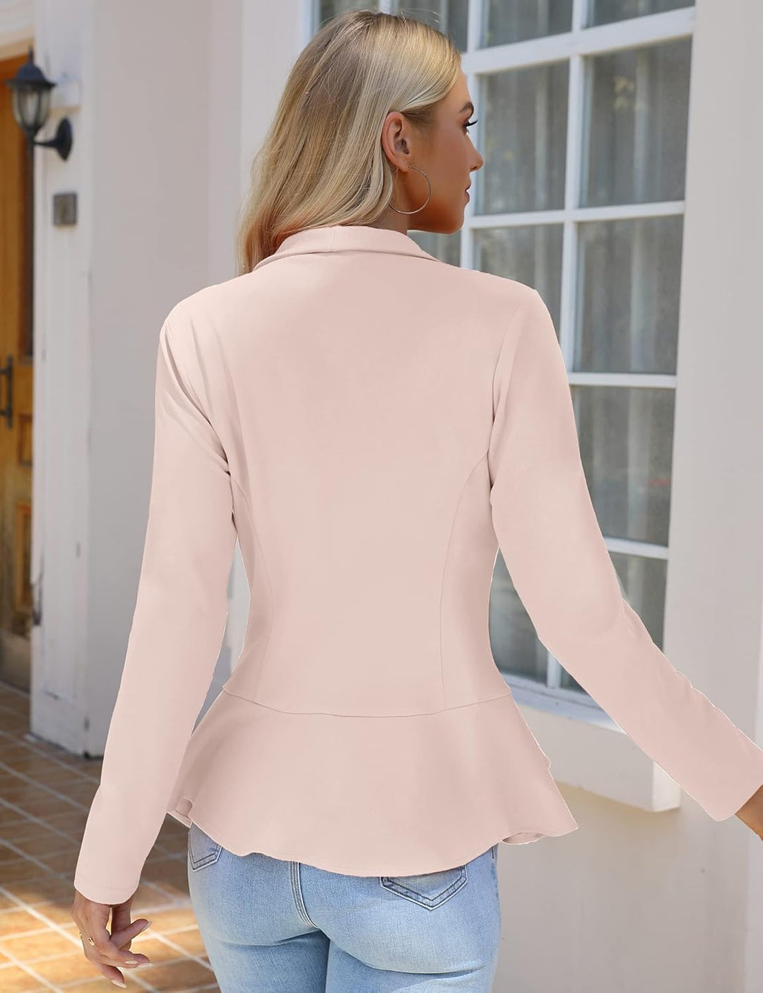 KOJOOIN Damen-Blazer Casual Open Front Cardigan Langarm-Blazer Cardigan Lässiger Arbeits-Blazer Büro