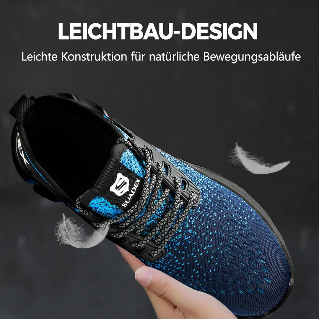 SUADEX Sicherheitsschuhe Arbeitsschuhe Herren Damen Leicht Stahlkappenschuhe Atmungsaktiv mit Stahlk