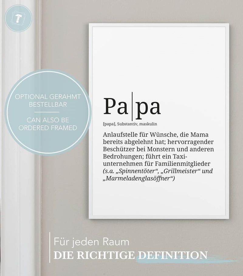 Papierschmiede® Definition: Papa, DIN A1 (59x84 cm), XXL Poster für Wohnzimmer, Schlafzimmer, Küche,