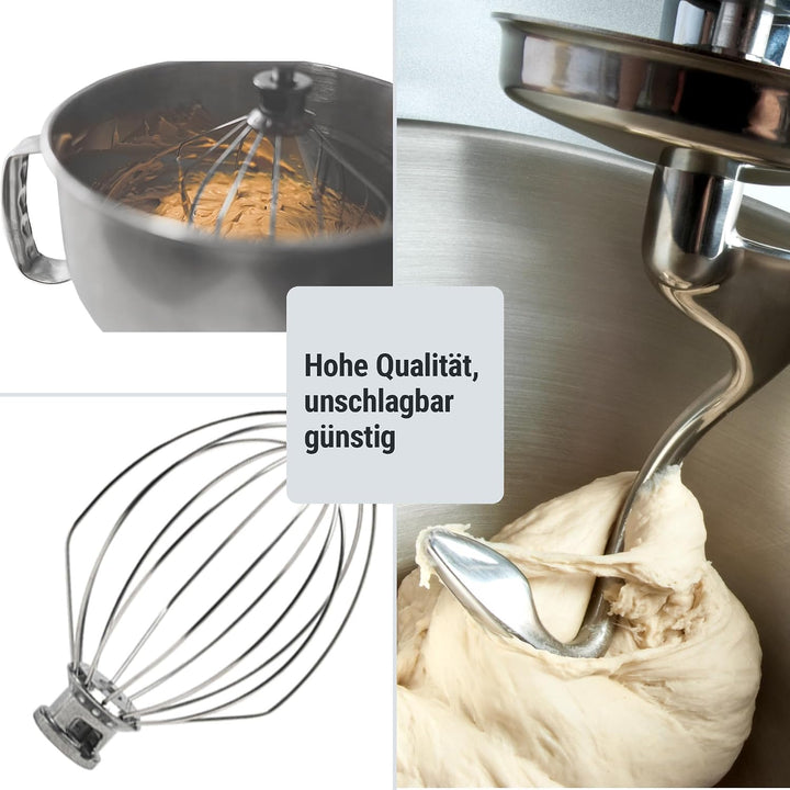 GGM Gastro | RMF7B-R | Planetenrührmaschine - 7 Liter - 350 Watt - inkl. 3 Rühraufsätze - Rot