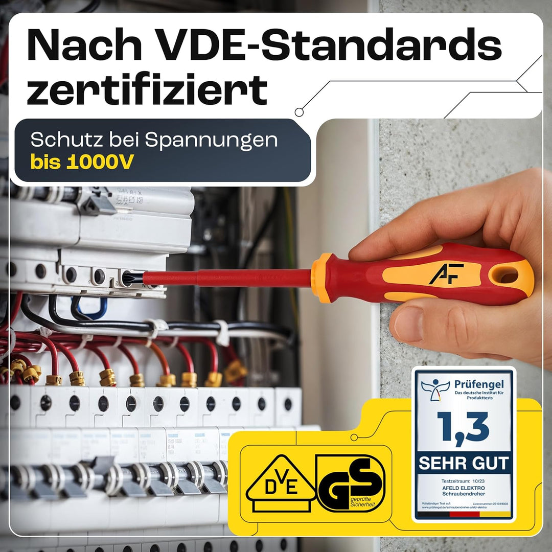 VDE Schraubendreher Set magnetisch - 6-teilig - 3 Kreuz - 3 Schlitz - isoliert bis 1000 V - Hergeste