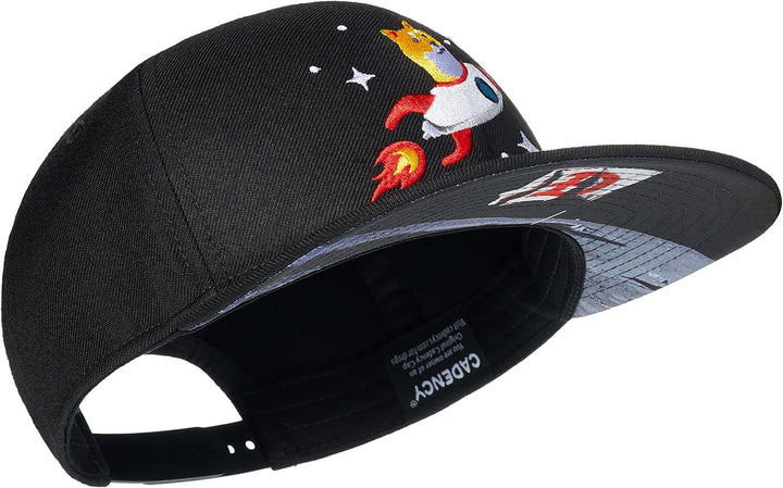 Cadency® Snapback Dogecoin, Damen und Herren, Krypto, Grössenverstellbar, Schwarz