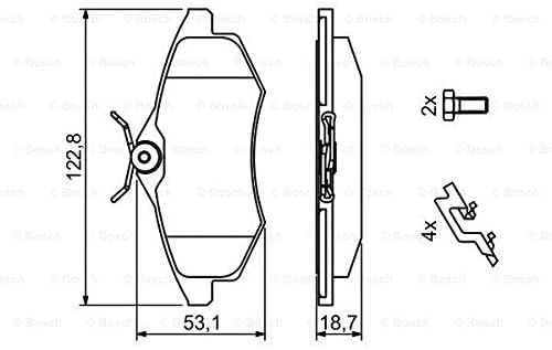 Bosch BP1309 Bremsbeläge - Vorderachse - ECE-R90 Zertifizierung - vier Bremsbeläge pro Set