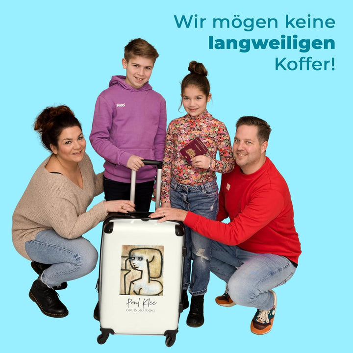 Koffer gross Trolley Rollkoffer Reisekoffer mit 4 Rollen Fotokoffer - Kunst - Paul Klee - Abstrakt -