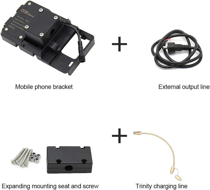 VISLONE Motorrad Handyhalterung, Handy-Navigationshalterung Zubehör mit USB-Ladegerät für BMW R1200G