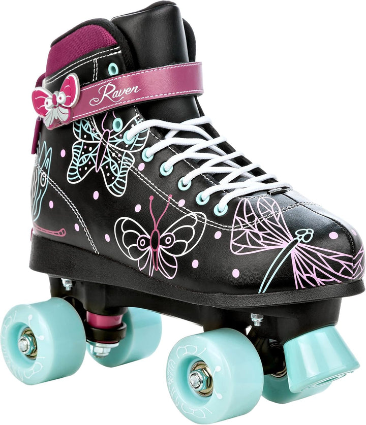 RAVEN Rollschuhe Roller Skates für Kinder Erwachsene Mädchen Damen verstellbar 35-38 (22,5-24cm) Ame