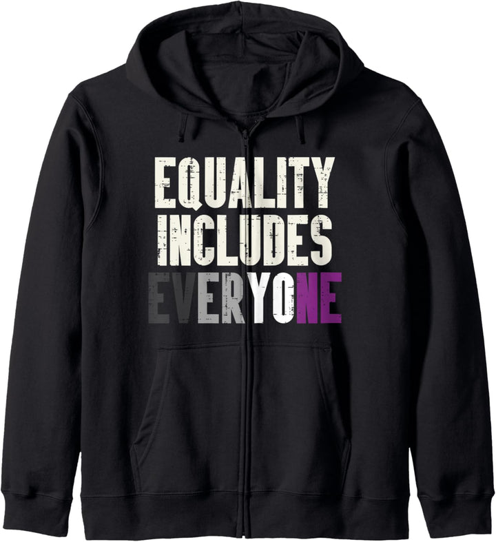 Equality Includes Everyone LGBTQ Asexual Flag Ace Pride Ally Kapuzenjacke