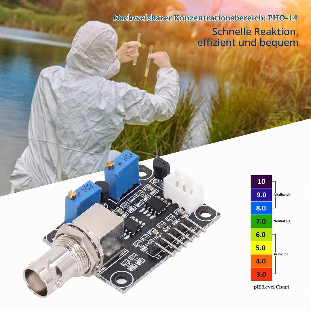 PH-Meter für Flüssiges Wasser PH0‑14 Sensormodul Zur Werterkennung mit BNC-Anschluss Wasserdichte Di