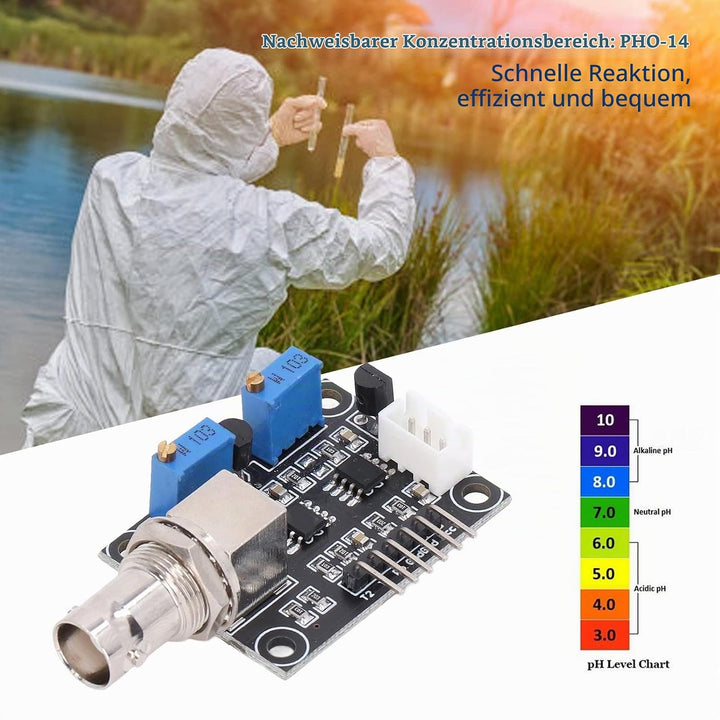 PH-Meter für Flüssiges Wasser PH0‑14 Sensormodul Zur Werterkennung mit BNC-Anschluss Wasserdichte Di