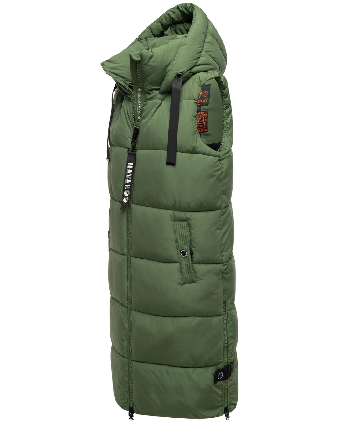 Navahoo Damen ärmellose Lange Outdoorweste warme Winterjacke Schnuffelchen XS-3XL XS Pine Olive, XS