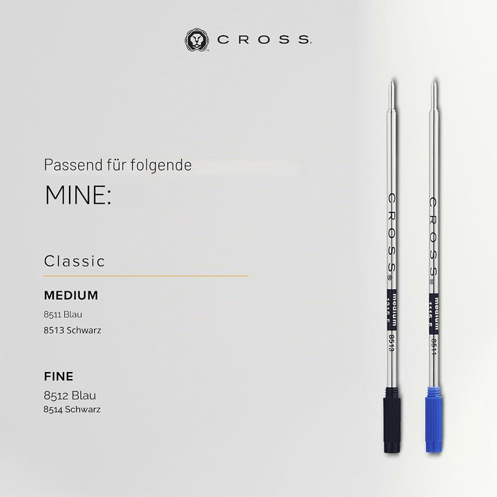 Cross Bailey Kugelschreiber (Drehmechanik, Schreibfarbe schwarz, Strichstärke M) Blau-Lack Blau-Lack