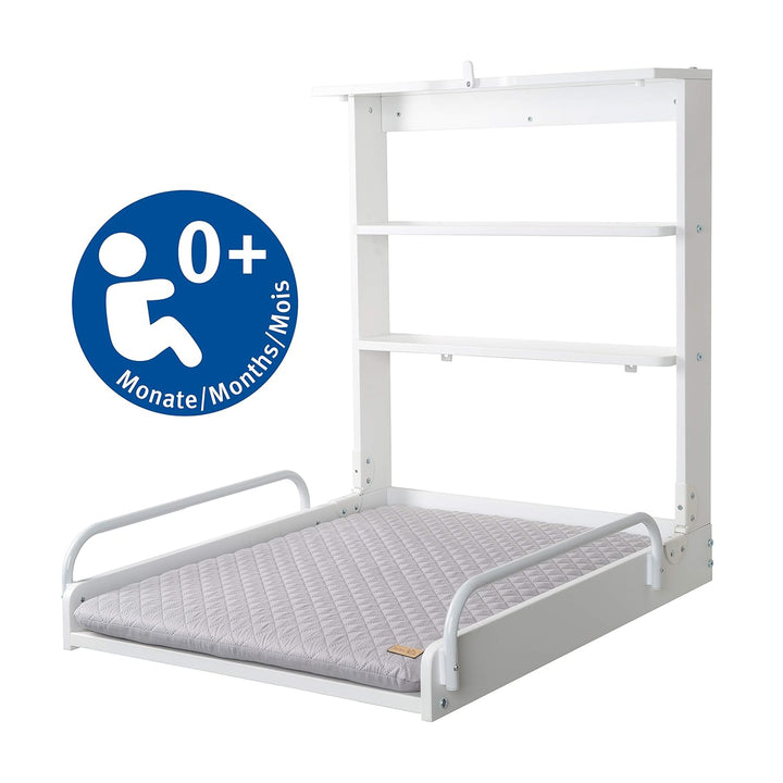 roba Wandwickeltisch + Wickelauflage roba Style grau - Wickeltisch klappbar & platzsparend zur einfa