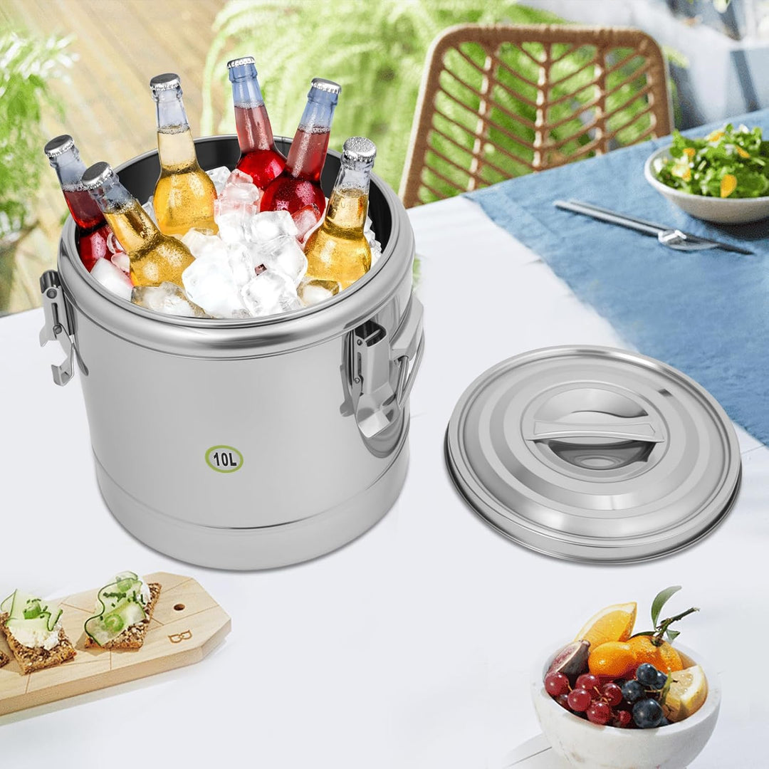 10L Thermobehälter Essen, Thermo Essensbehälter aus Edelstahl, Thermobehälter für Essen, Thermobox f