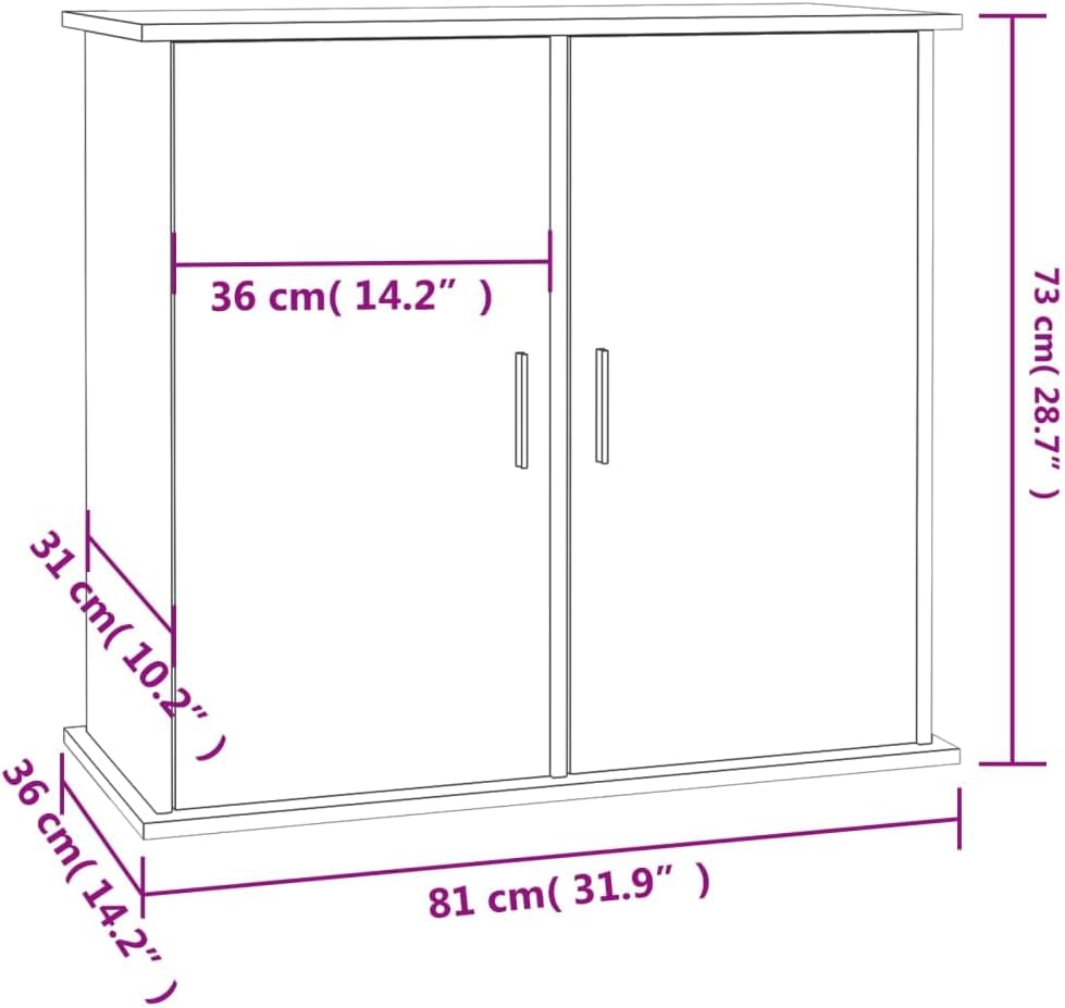 Festnight Aquarium Unterschrank mit Stauraum 81 x 36 x 73 cm, Aquariumständer für Aquarien, Aquarien