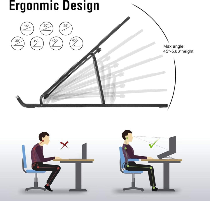 OUGE Laptop Stand, Laptop Holder Riser Computer Stand, Adjustable Foldable Portable Notebook Stand M