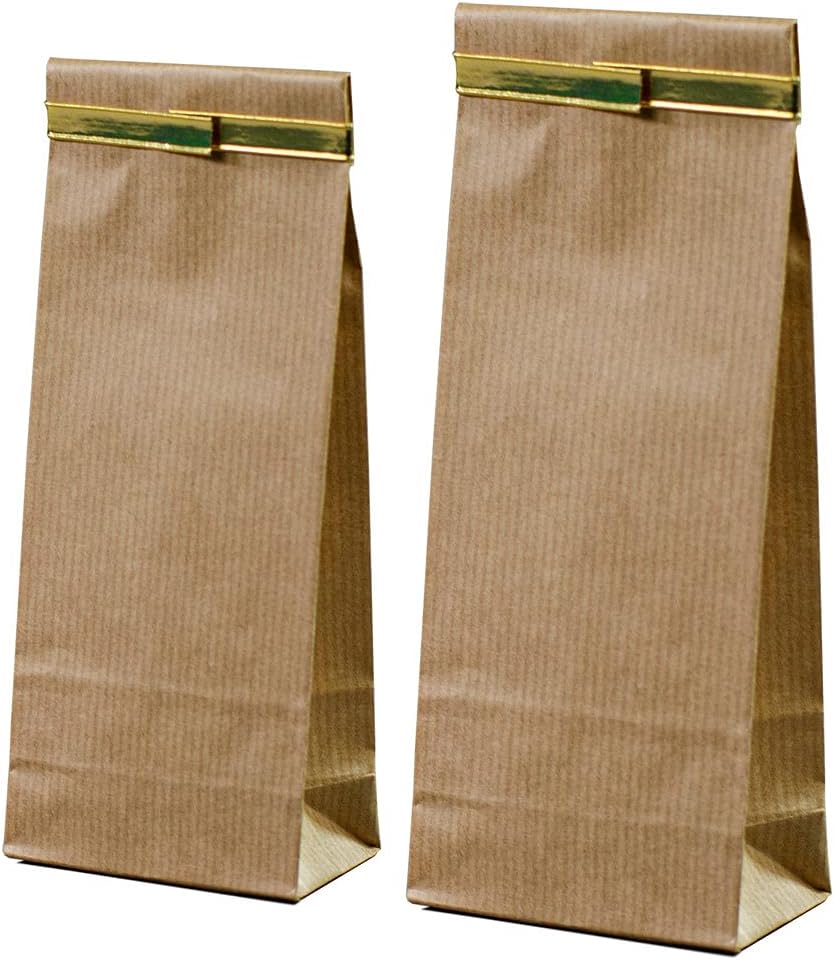 1.000 Stück Boxpouch braun aus Kraftpapier | 70 x 40 x 205 mm Inhalt: 100 g | lebensmittelecht und a