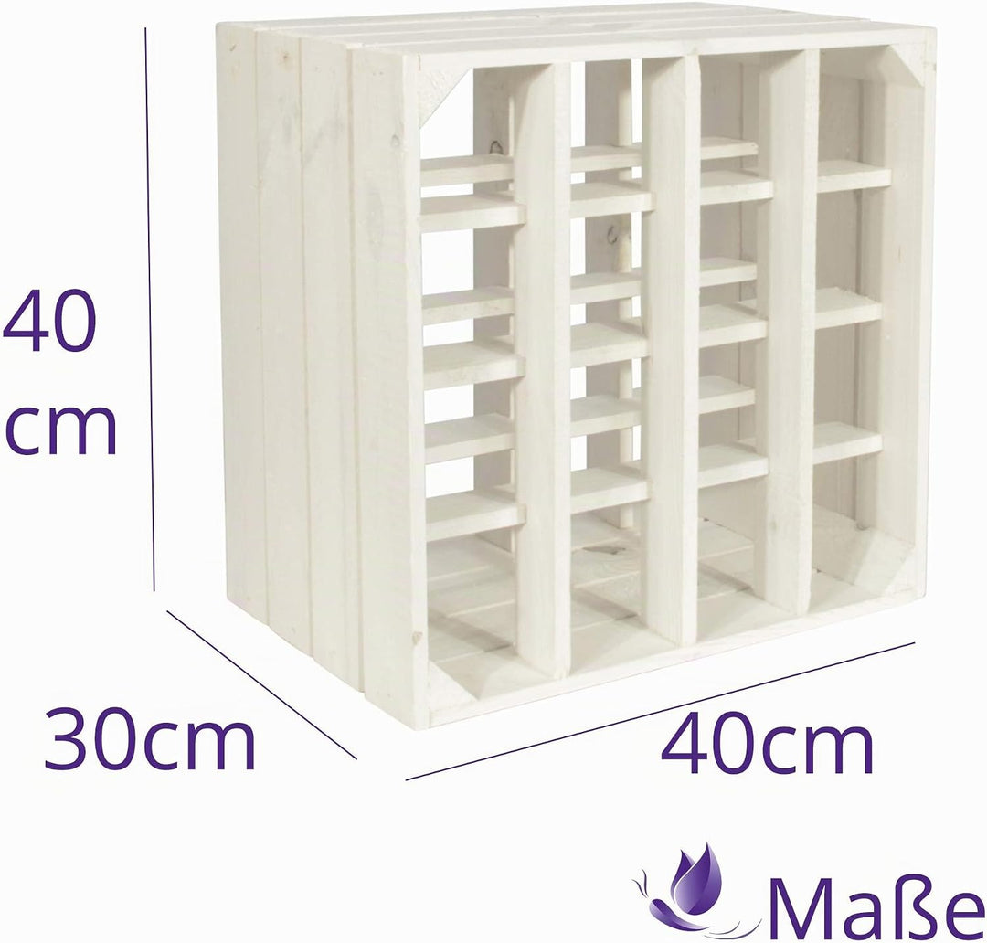 3 Set Weinregal Wino aus Holz - Weiss + Regal Holzkiste 3 + Regal, 3 + Regal