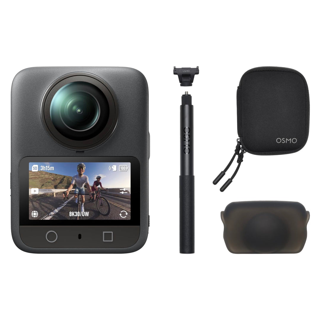 DJI Osmo 360 Skiing Combo, 360 Kamera mit 1-Zoll 360° Aufnahmen, Natives 8K 360° Video, 1,2 m unsich