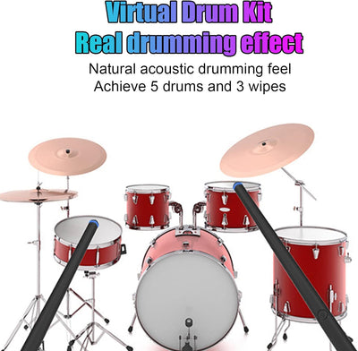 Air E-Drum-Set, Tragbares E-Drum-Set, Unterstützt MIDI, Tragbares Übungsspielzeug, Virtueller Drumst