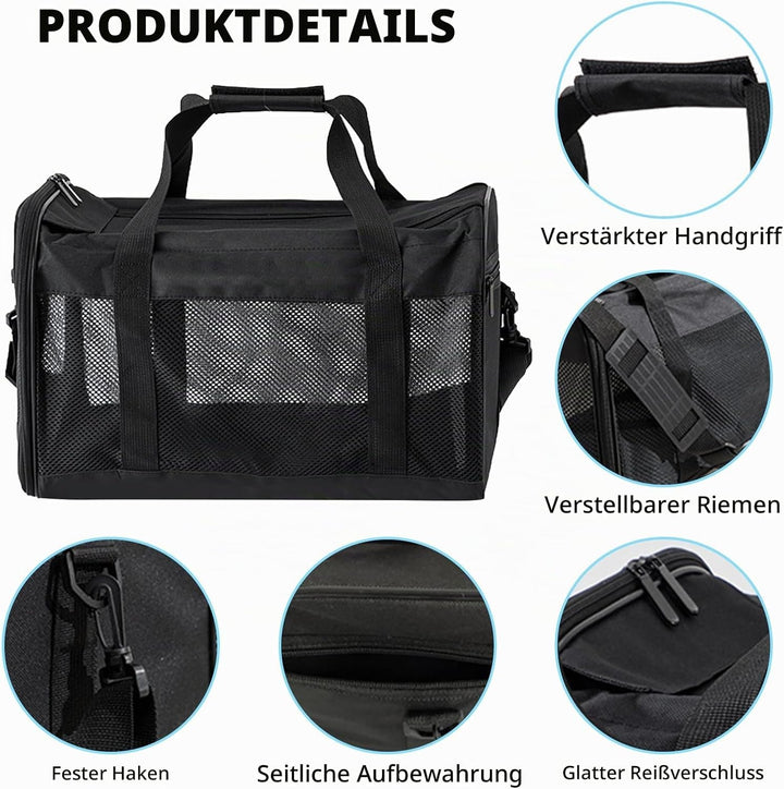BYZESTY Transportbox Katze Hund Katzentransportbox Hundebox Faltbar Hundetransportbox Katzen Transpo