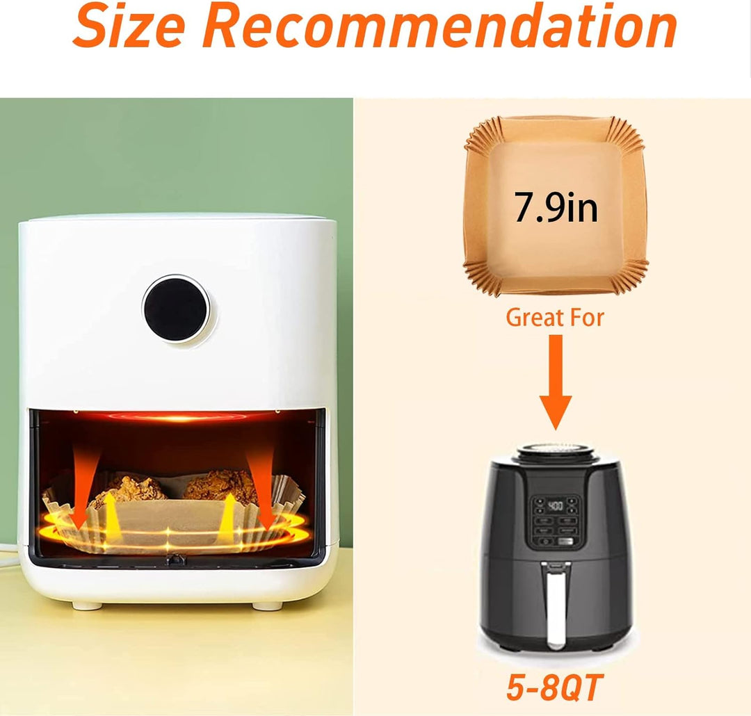 300 Stück Backpapier für Heissluftfritteuse 4,5L-8L, Fuwnvuwn 20-24cm Airfryer Backpapier Pergamentp