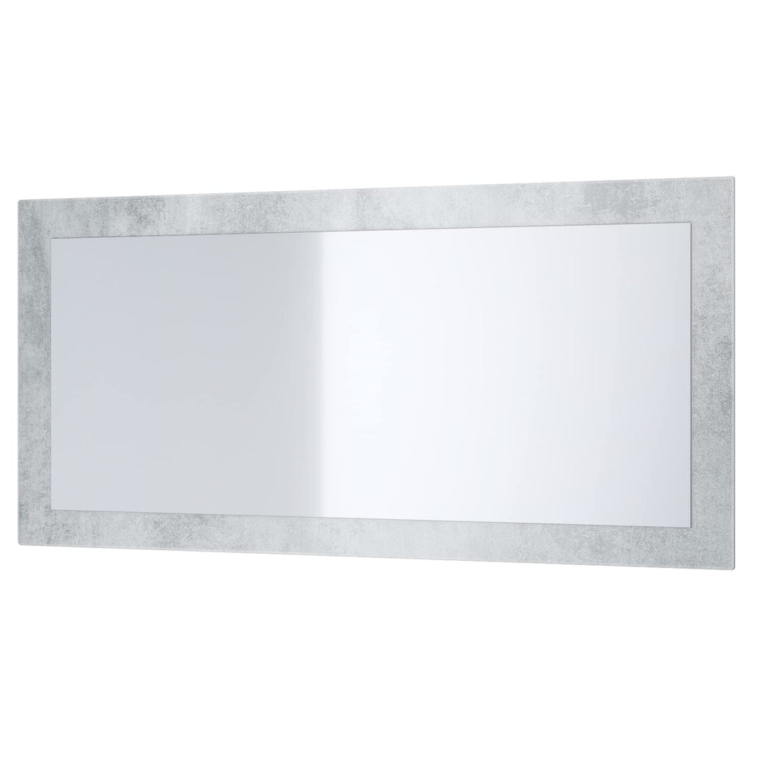 Vladon Spiegel Lima, Wandspiegel mit Rahmen im modernen Stil, Beton Oxid Optik (89 x 45 cm), Beton O