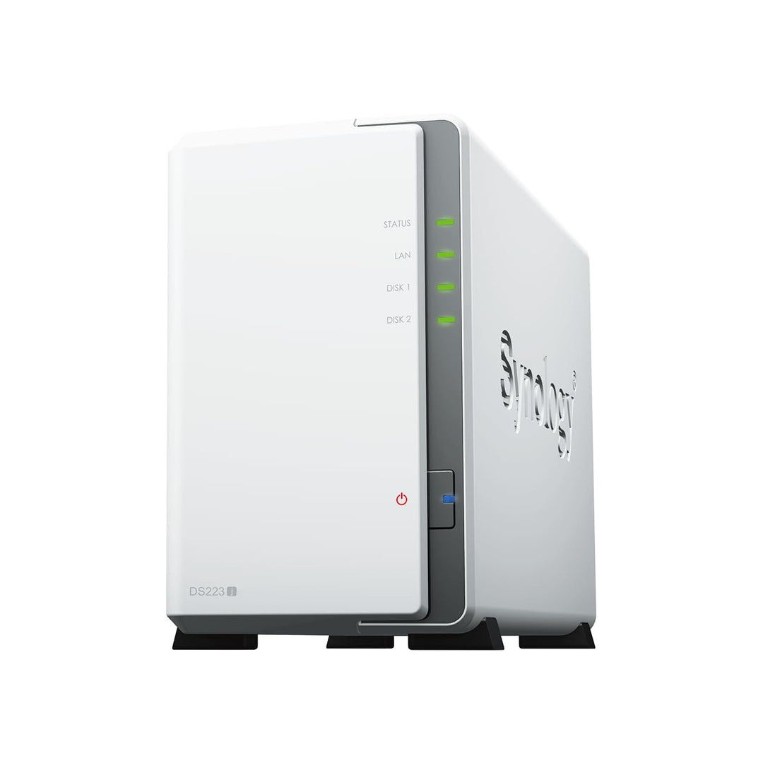 Synology DS223J 2 Bay Desktop NAS, weiss Gehäuse Standard Warranty, Gehäuse Standard Warranty