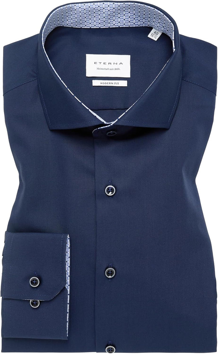ETERNA Male Original Shirt unifarben MODERN FIT 40 Navy, 40 Navy