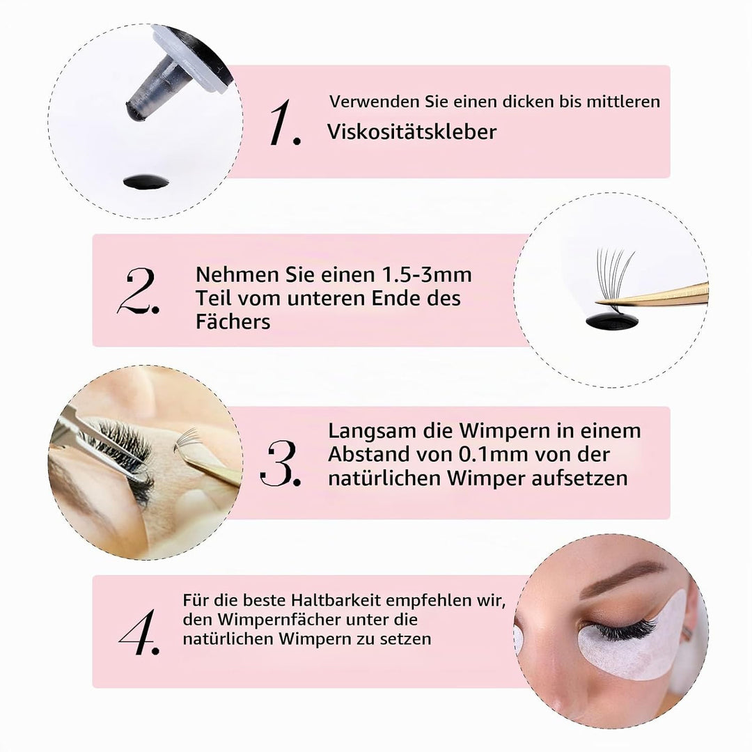 Russische Vorgefertigte 8D 0.07 D Curl 9-16mm Mixed 1000pcs Wimpern Extensions Promade Russische Fäc