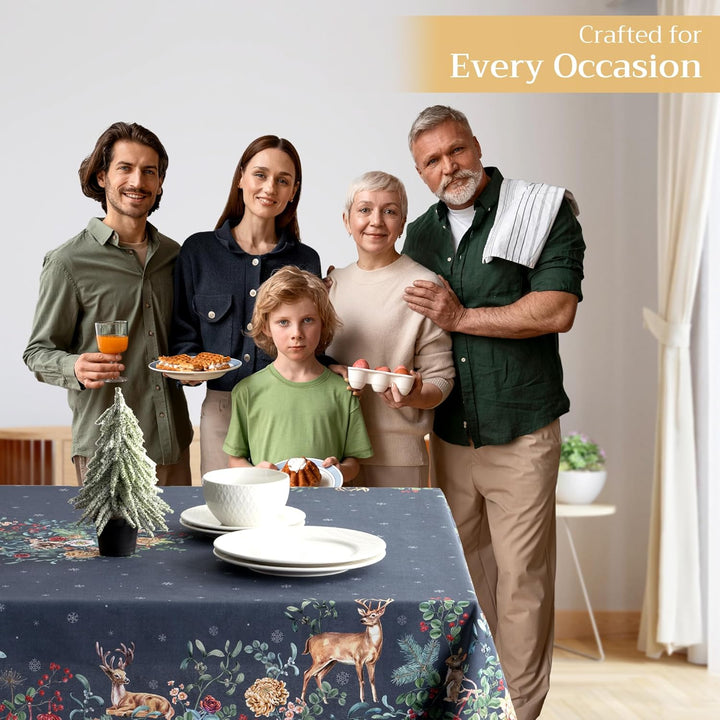 Maison d' Hermine Christmas Joy 100% Baumwolle Tischdecke für Küche | Abendessen | Tischplatte | Dek