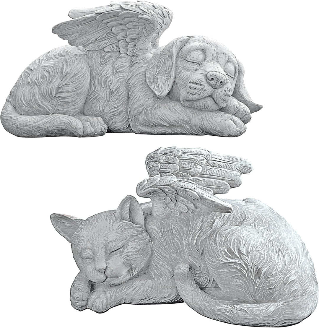 Design Toscano Katzenengel, Grabfigur, Masse: 14 x 10 x 12,5 cm Mittel Katzen-Denkmal-Engel, Mittel