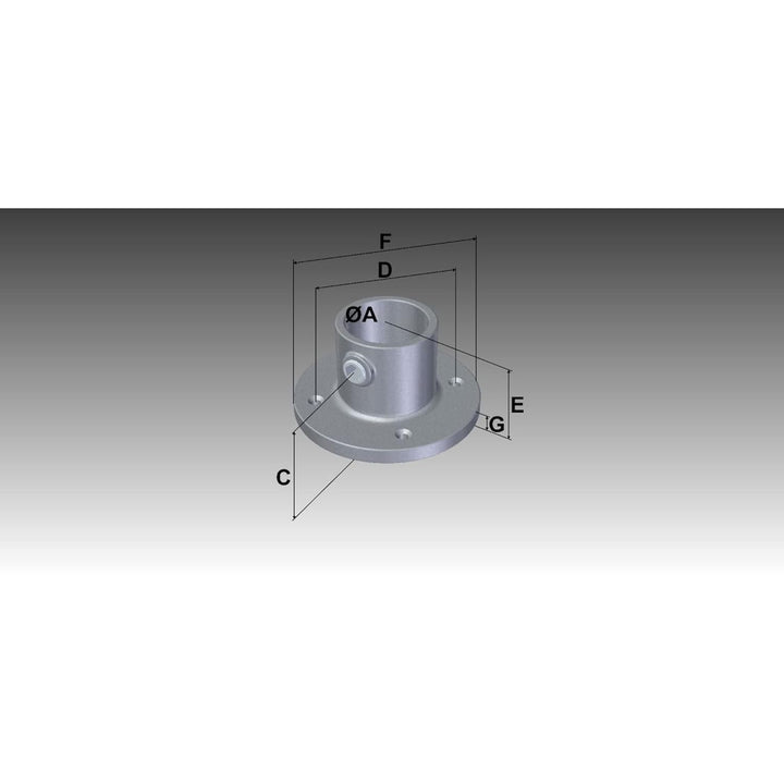 Rohrverbinder Fussplatte rund 2" (60,3 mm) AVERDE