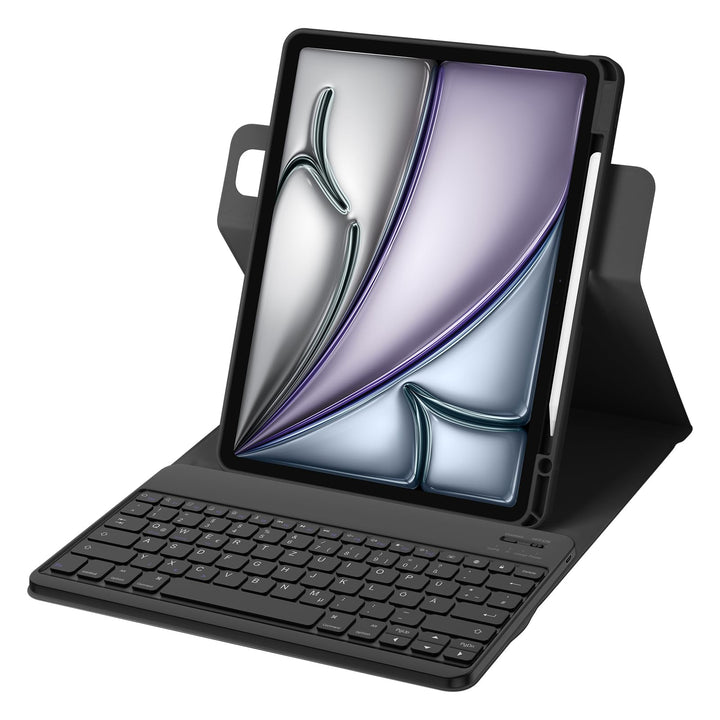 Bettdow für iPad Air 13 Zoll M3 2025/ M2 2024 Tastatur Hülle, Hoch-/Querformat Verwenden, QWERTZ Lay