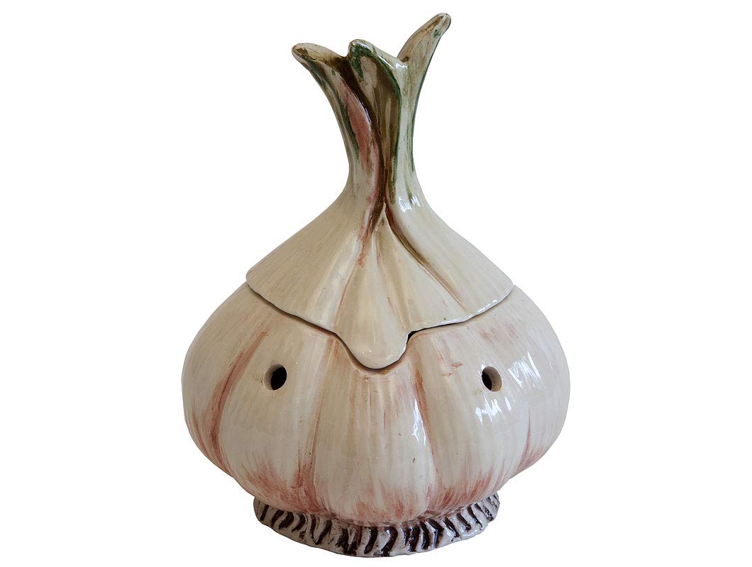 Knoblauchtopf in Knoblauchform Garlic H. 20cm handbemalte Keramik