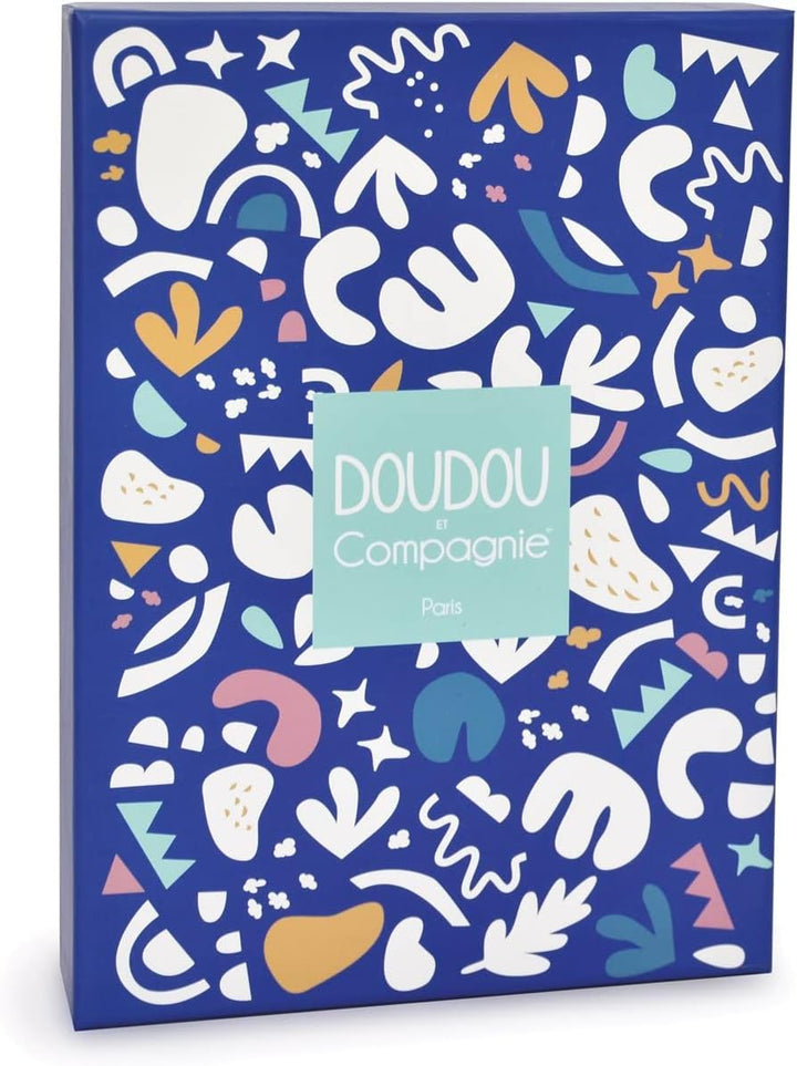Doudou et Compagnie - Kuscheltier Dinosaurier – Kuscheltier flach – Blau – 25 cm – Les Calinosaures