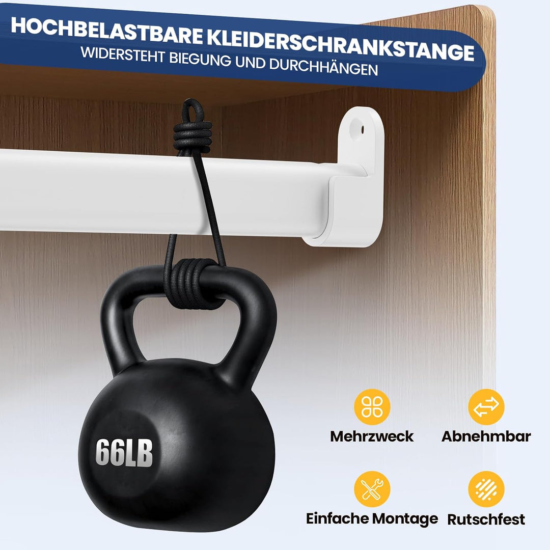 Mavivegue Kleiderstange Schrank, 42-100cm Oval Kleiderstange Ausziehbar | Kleiderstange Wandmontage