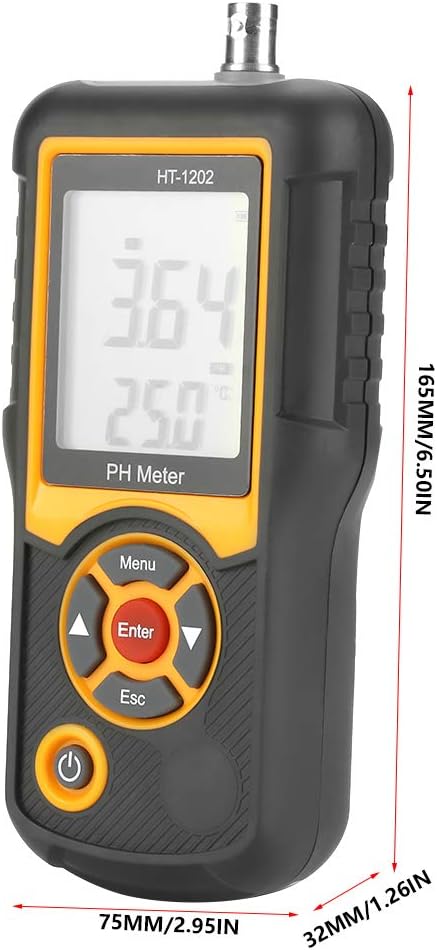 Tragbarer Wasserqualitätstester, Premium pH/mV/Temperaturprüfer, grosses LCD-Display, Wasserqualität